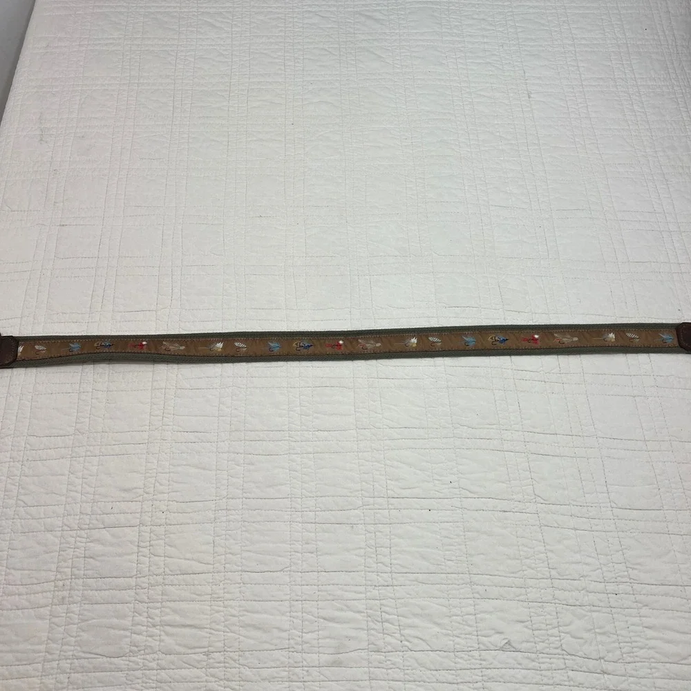 Bison Designs Mens 36 Fly Fishing Webbing Leather Belt Olive Green Made in USA